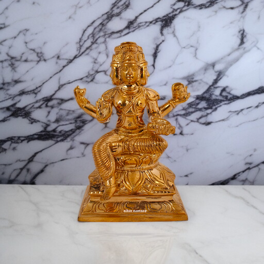 Brahma seated on Lotus Panchaloha idol - 4 inches