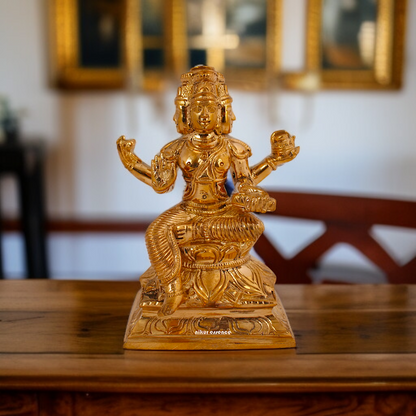 Brahma seated on Lotus Panchaloha idol - 4 inches