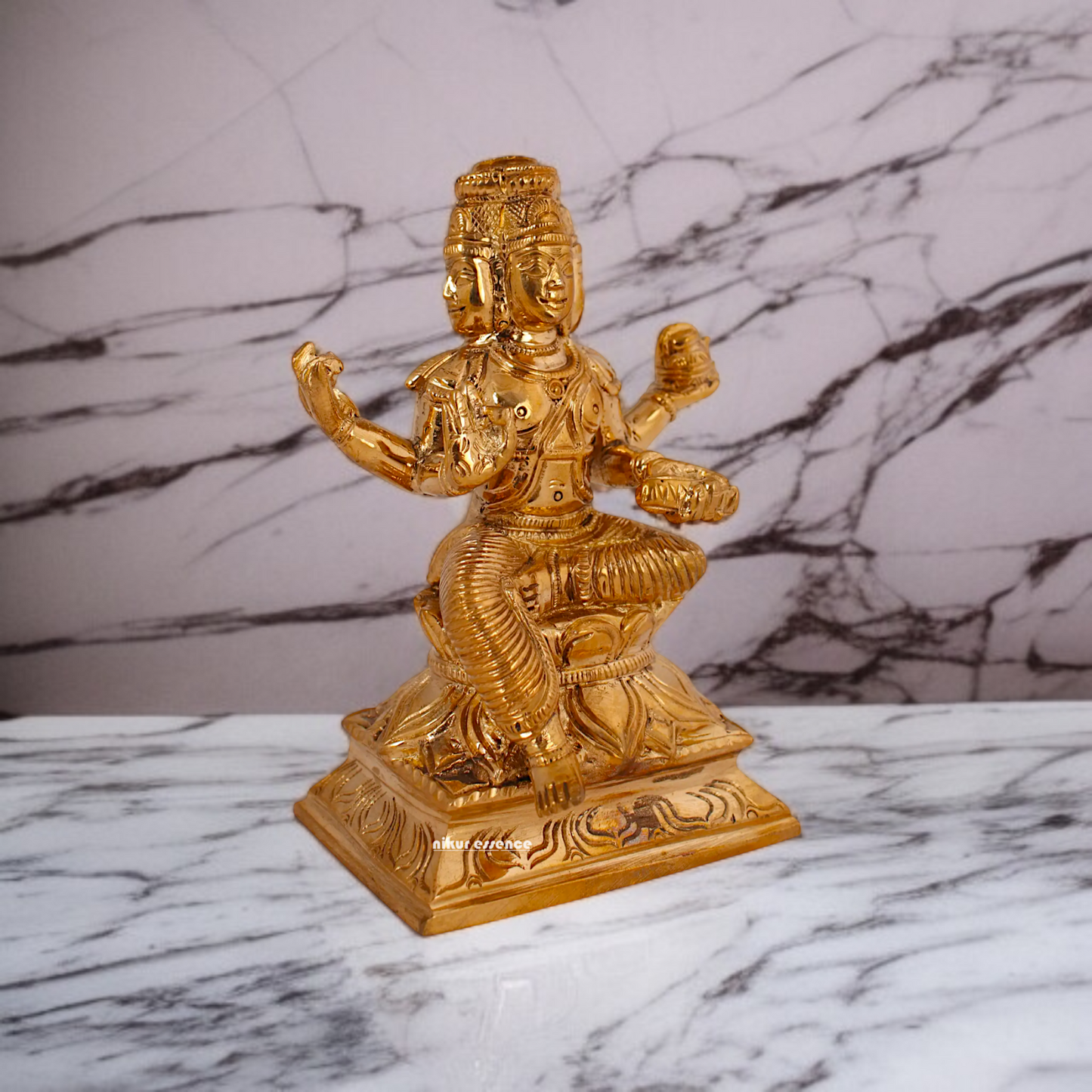 Brahma seated on Lotus Panchaloha idol - 4 inches