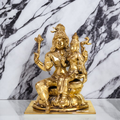 Pashupatinath Shiva Parvati maa Panchaloha statue - 8 inches