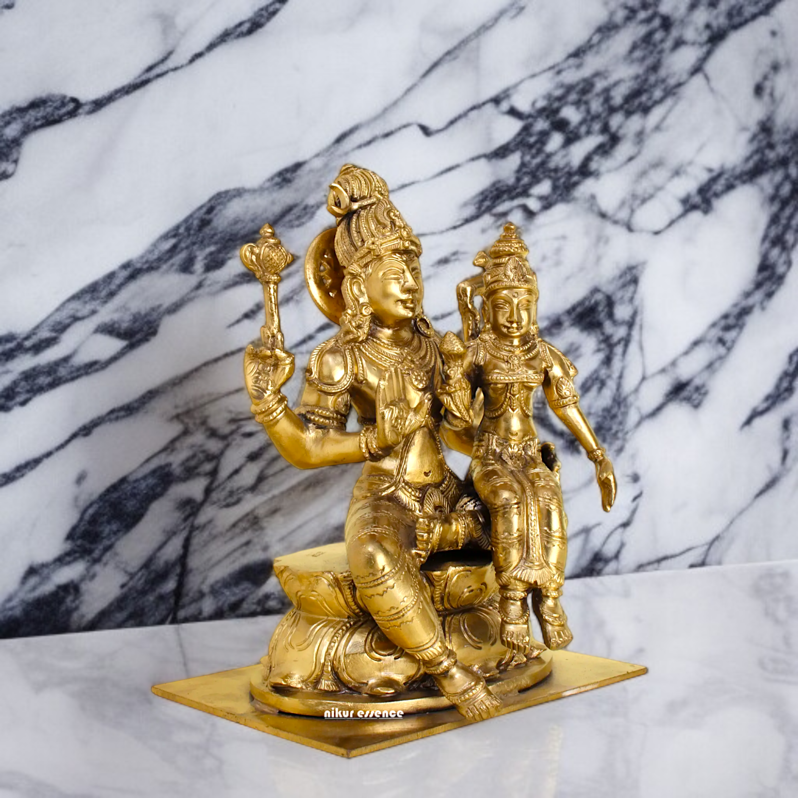 Pashupatinath Shiva Parvati maa Panchaloha statue - 8 inches