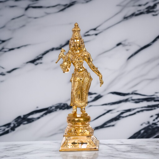 Andal Devi standing Panchaloha statue - 12 inches