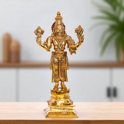 Dhanvantari standing Panchaloha idol - 14 inches Nikuressence