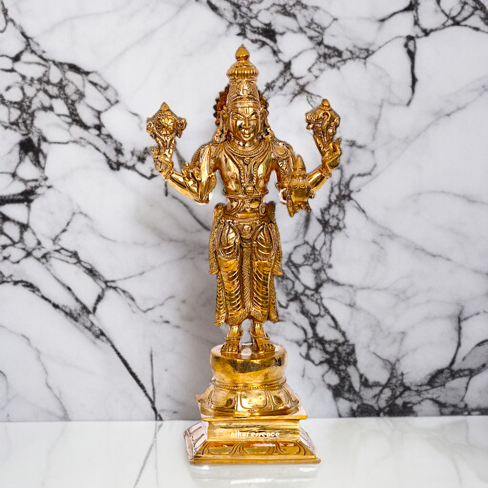 Dhanvantari standing Panchaloha idol - 14 inches