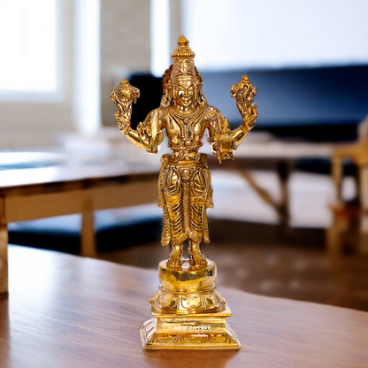 Dhanvantari standing Panchaloha idol - 14 inches