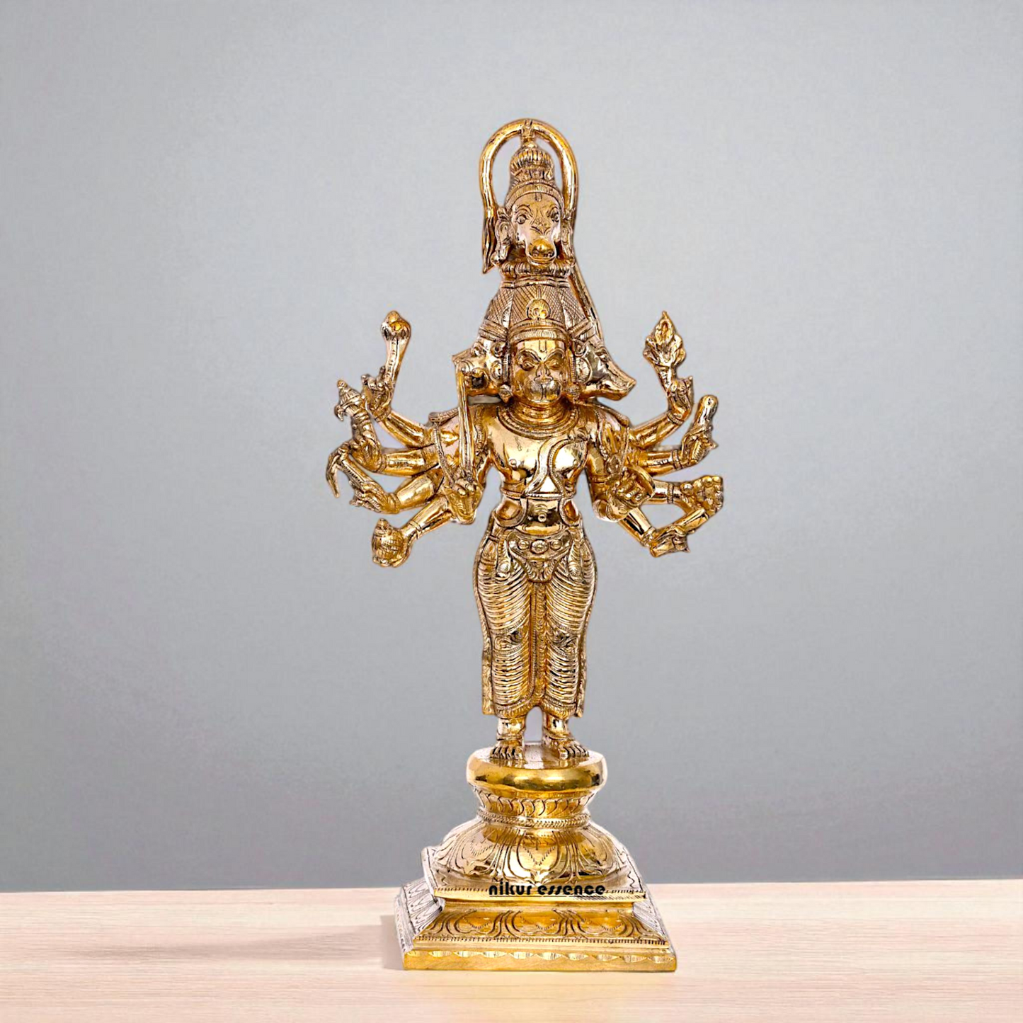 Panchmukhi Hanuman standing Panchaloha idol - 14 inches Nikuressence