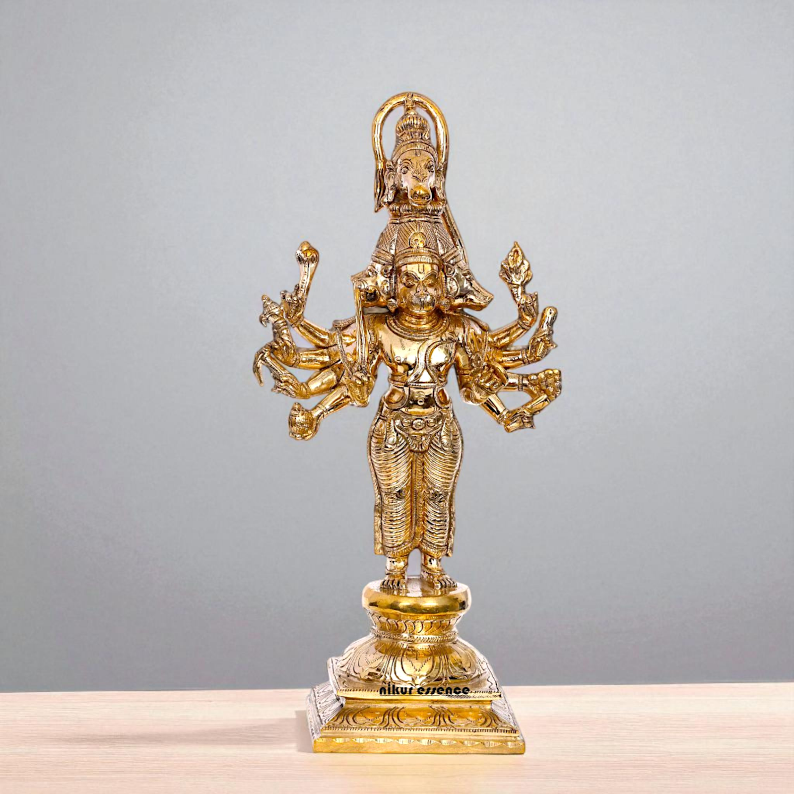 Panchmukhi Hanuman standing Panchaloha idol - 14 inches Nikuressence