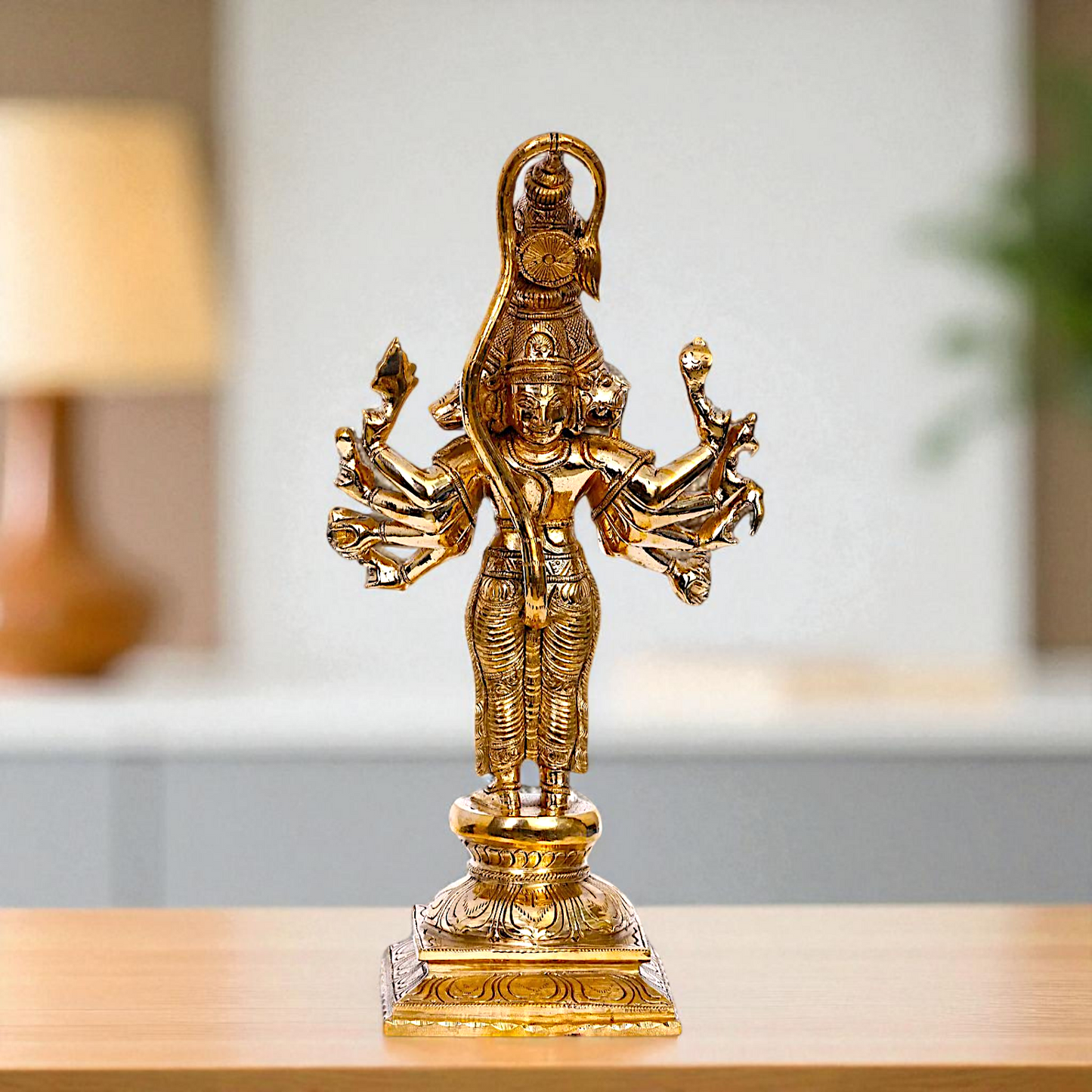 Panchmukhi Hanuman standing Panchaloha idol - 14 inches Nikuressence