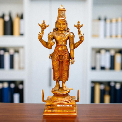 Panchaloha Vishnu Bhagwan standing Big idol - 21 inches Nikuressence