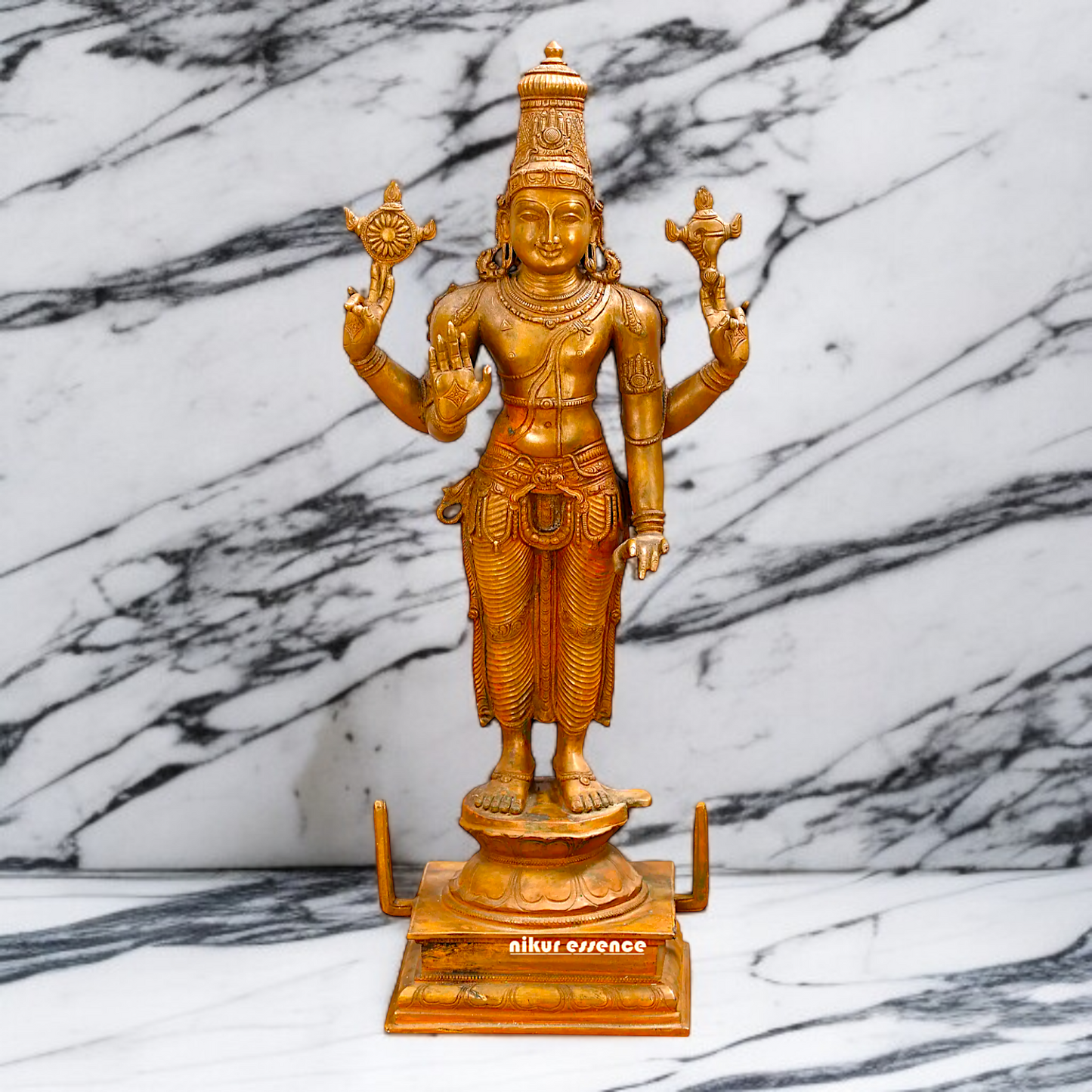 Panchaloha Vishnu Bhagwan standing Big idol - 21 inches