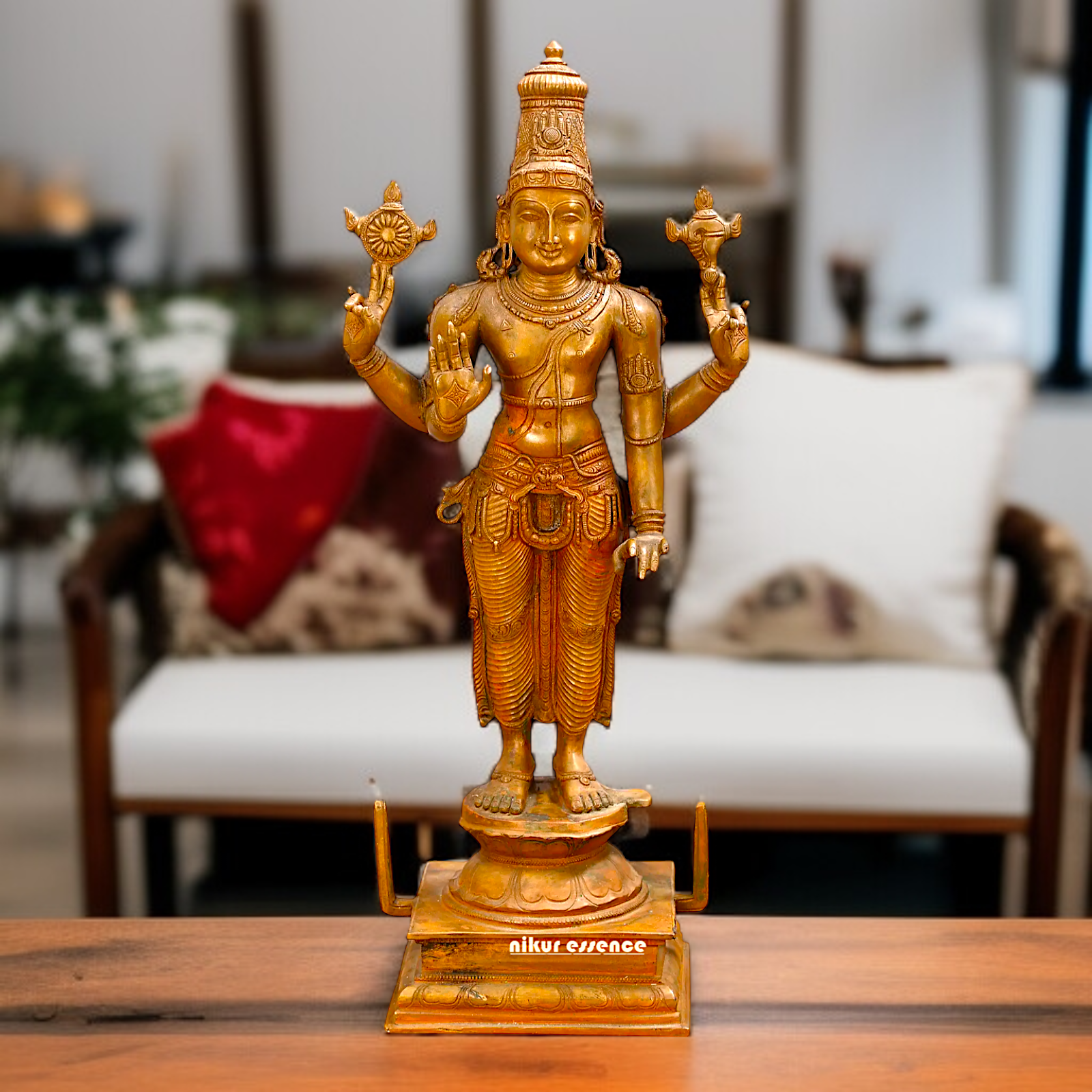 Panchaloha Vishnu Bhagwan standing Big idol - 21 inches