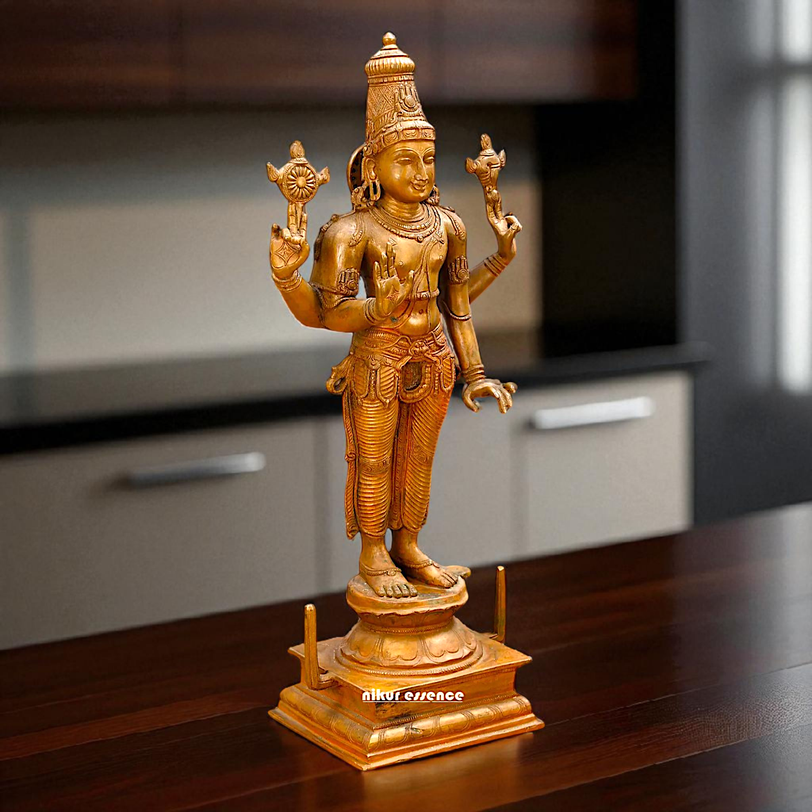 Panchaloha Vishnu Bhagwan standing Big idol - 21 inches Nikuressence