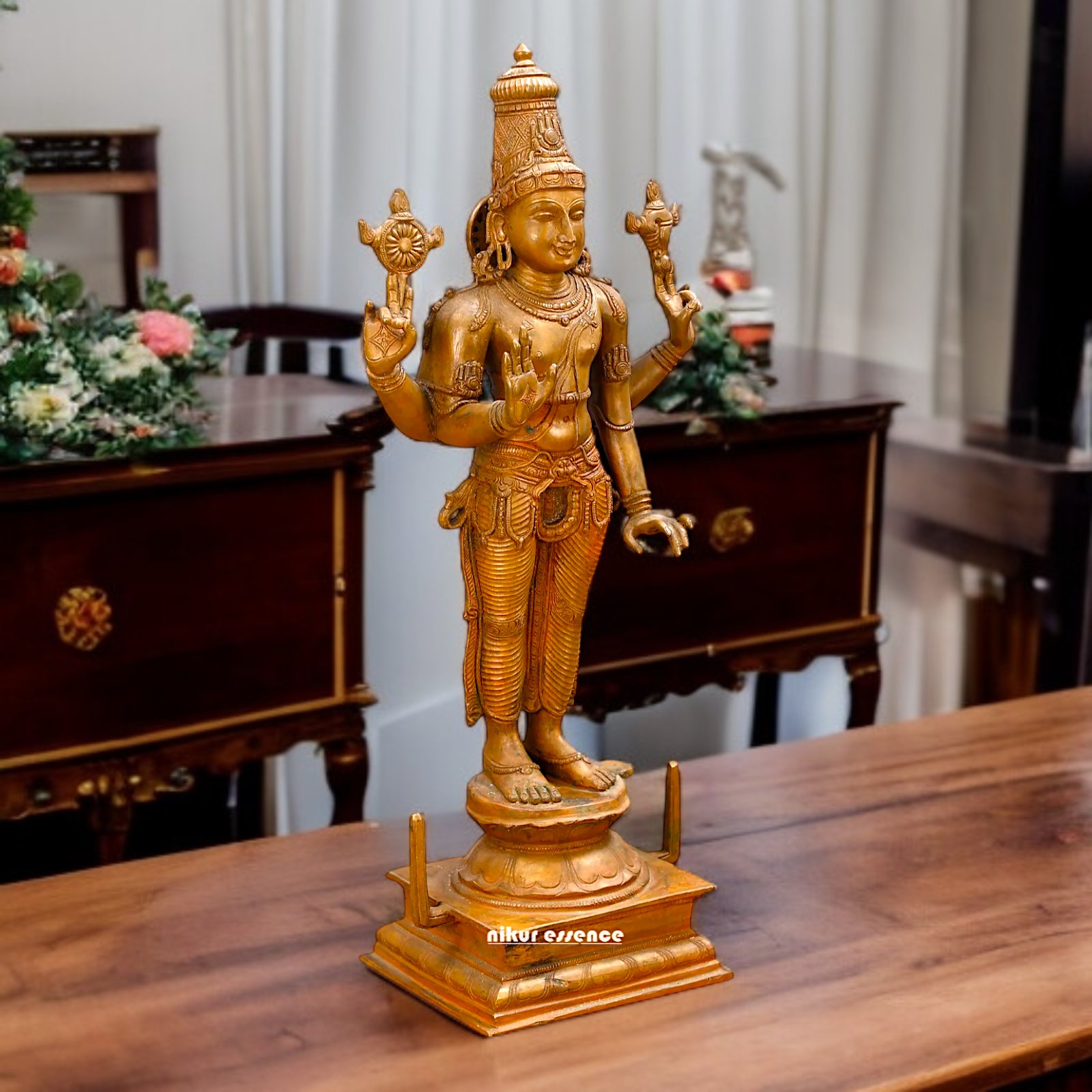 Panchaloha Vishnu Bhagwan standing Big idol - 21 inches