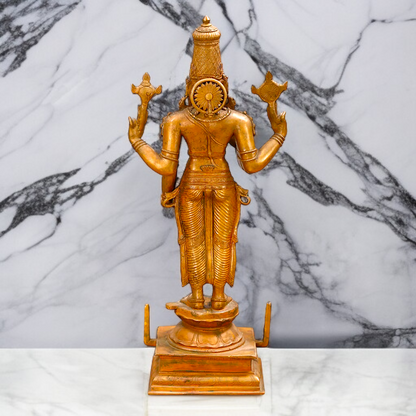 Panchaloha Vishnu Bhagwan standing Big idol - 21 inches