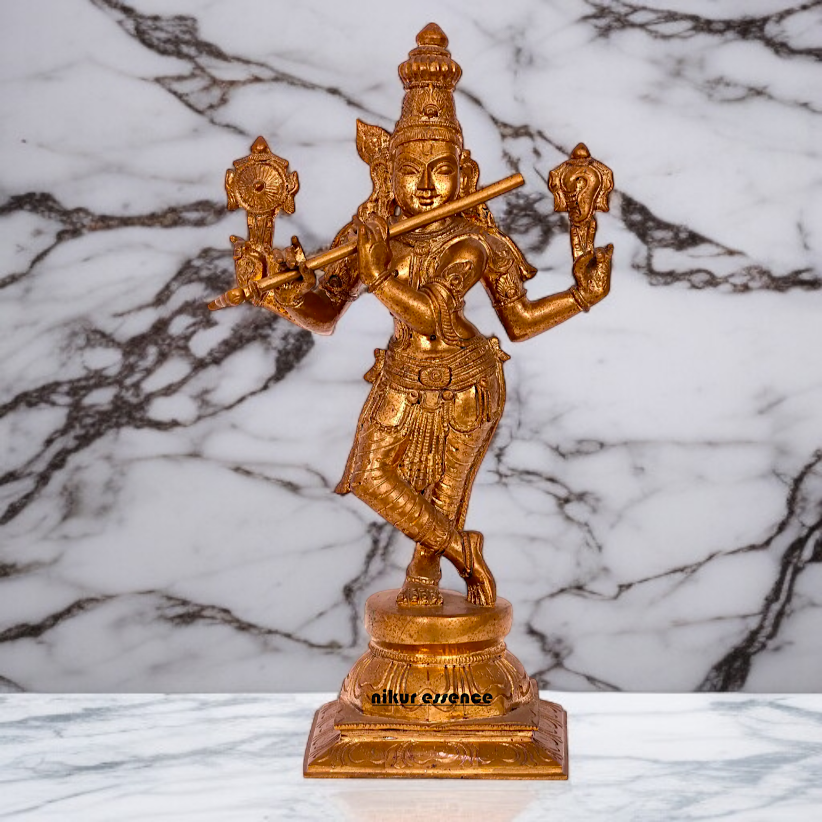 Venugopal Krishna Playing Flute Panchaloha idol - 16 inches