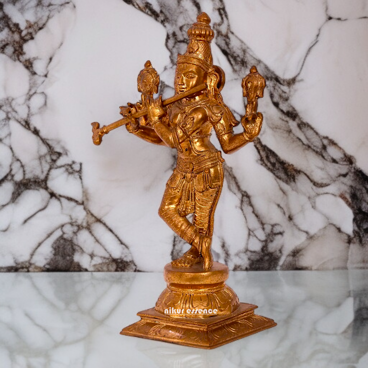 Venugopal Krishna Playing Flute Panchaloha idol - 16 inches