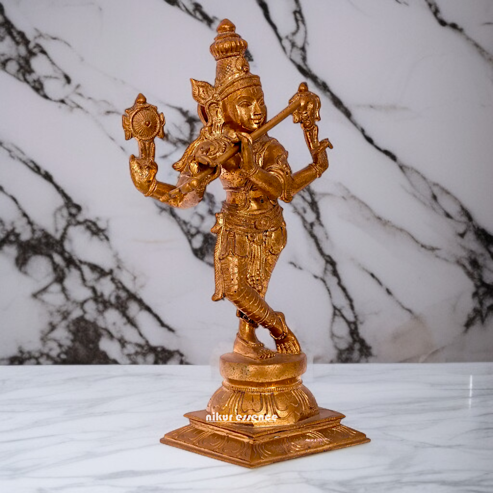 Venugopal Krishna Playing Flute Panchaloha idol - 16 inches