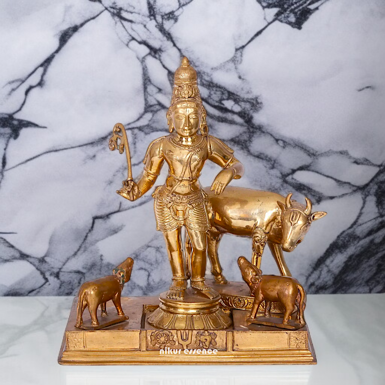 Rajagopala with cow Panchaloha idol - 10 inches