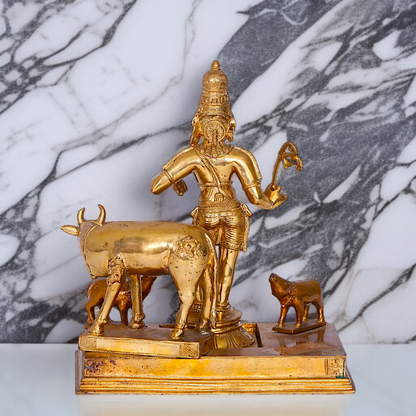 Rajagopala with cow Panchaloha idol - 10 inches