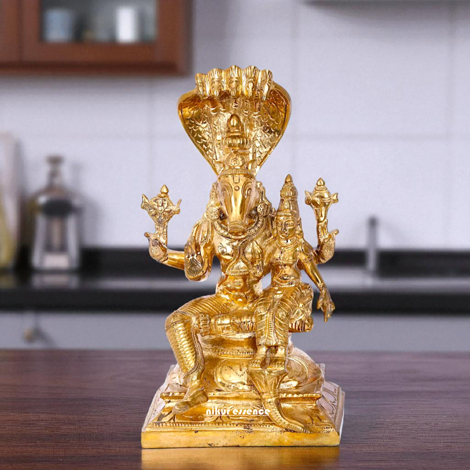 Varah With Lakshmi seated Panchaloha idol - 10 inches Nikuressence