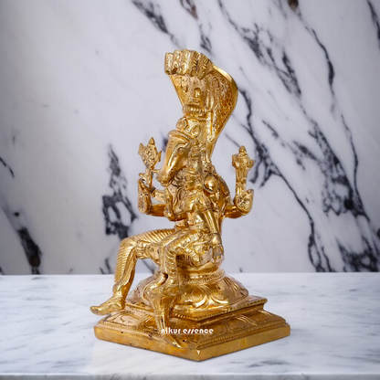 Varahi With Lakshmi seated Panchaloha idol - 10 inches