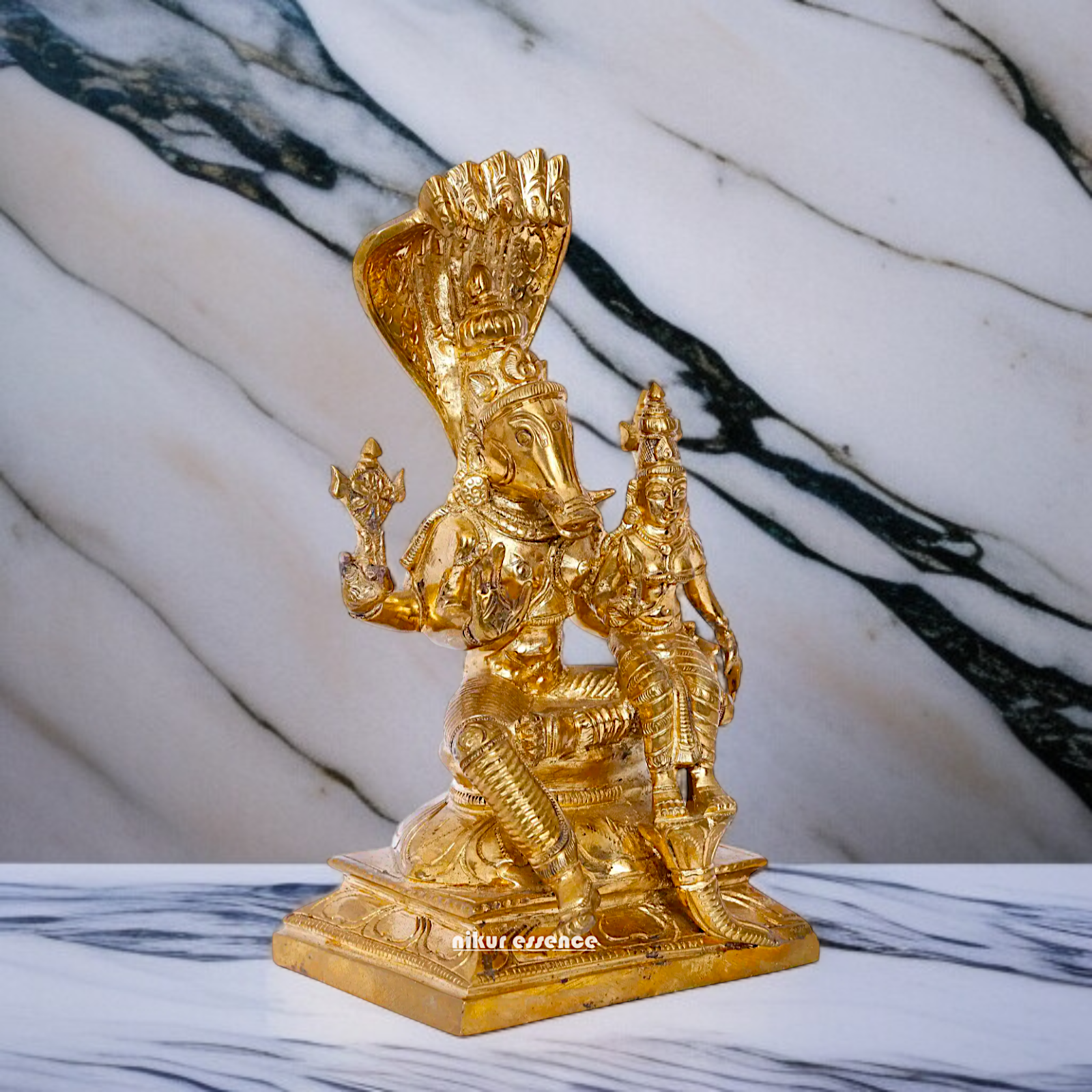 Varahi With Lakshmi seated Panchaloha idol - 10 inches