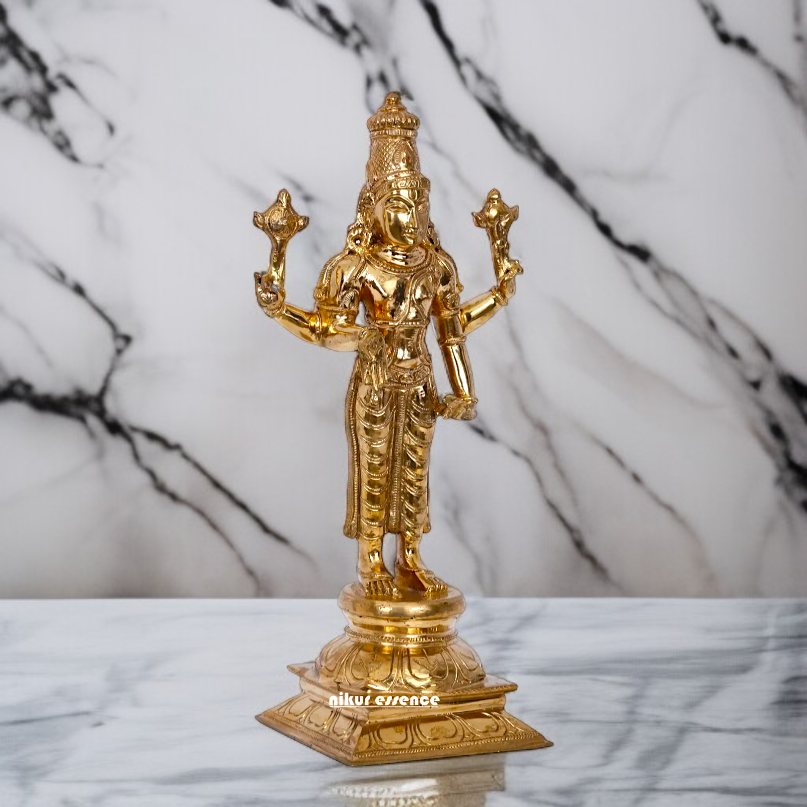 Vishnu Blessing Panchaloha idol - 12 inches