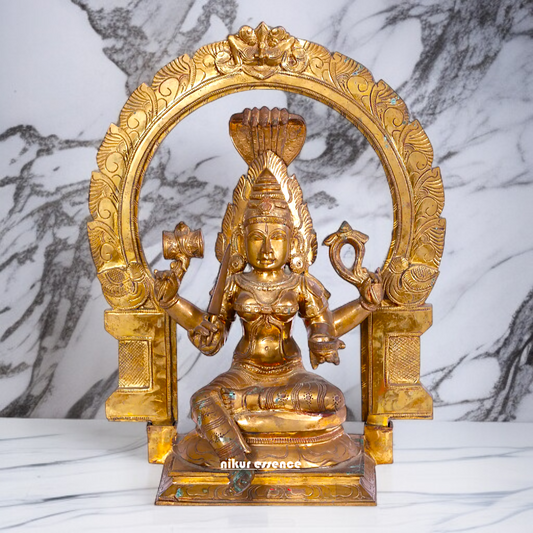 Mariamman Devi Blessing seated Panchaloha idol - 20 inches