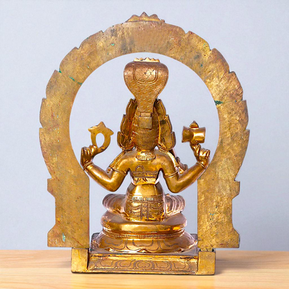 Mariamman Devi Blessing seated Panchaloha idol - 20 inches Nikuressence