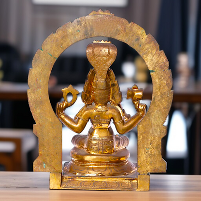 Mariamman Devi Blessing seated Panchaloha idol - 20 inches