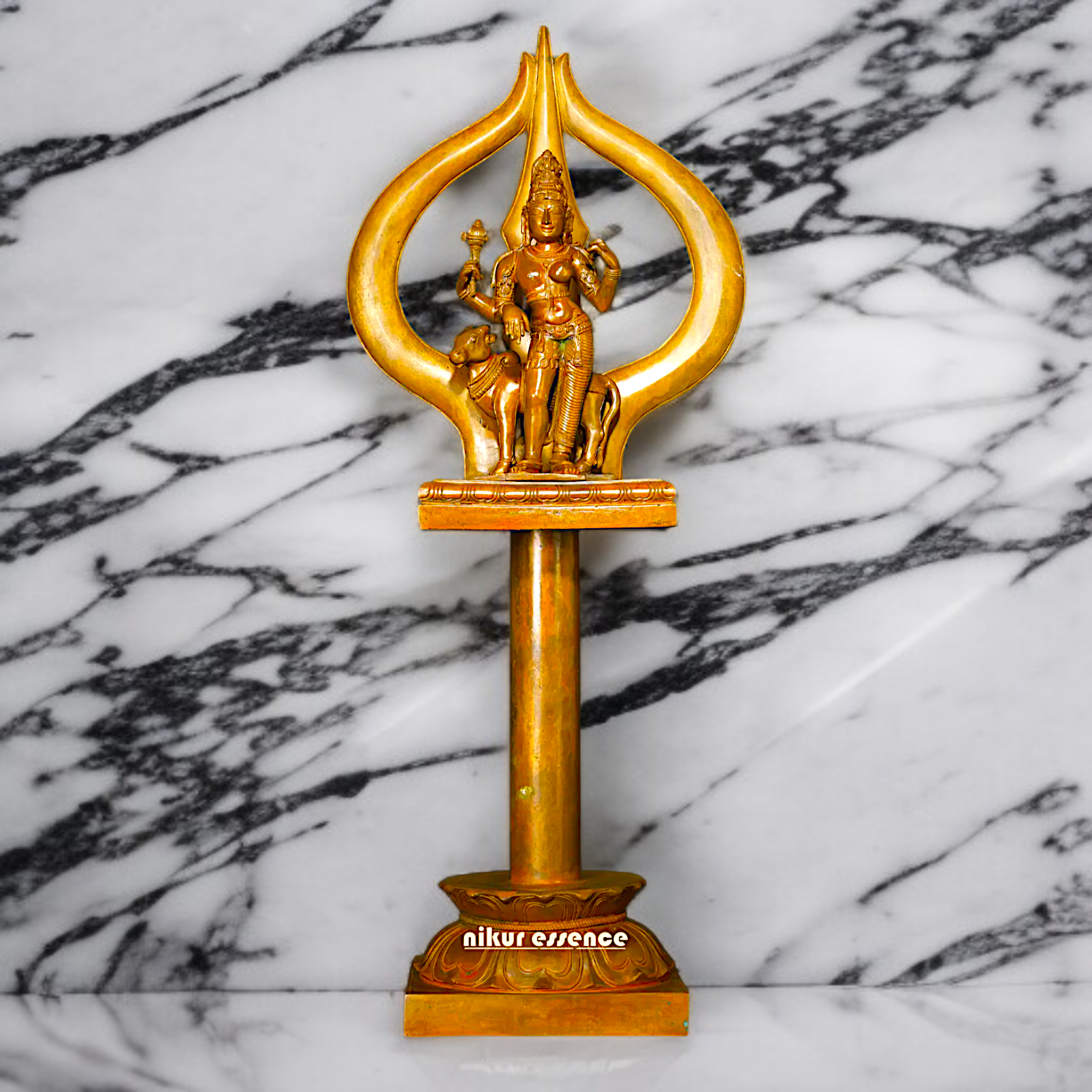 Panchaloha Trishul with Ardhanarishvara with Nandi statue - 24 Inches