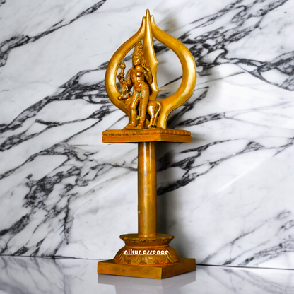 Panchaloha Trishul with Ardhanarishvara with Nandi statue - 24 Inches