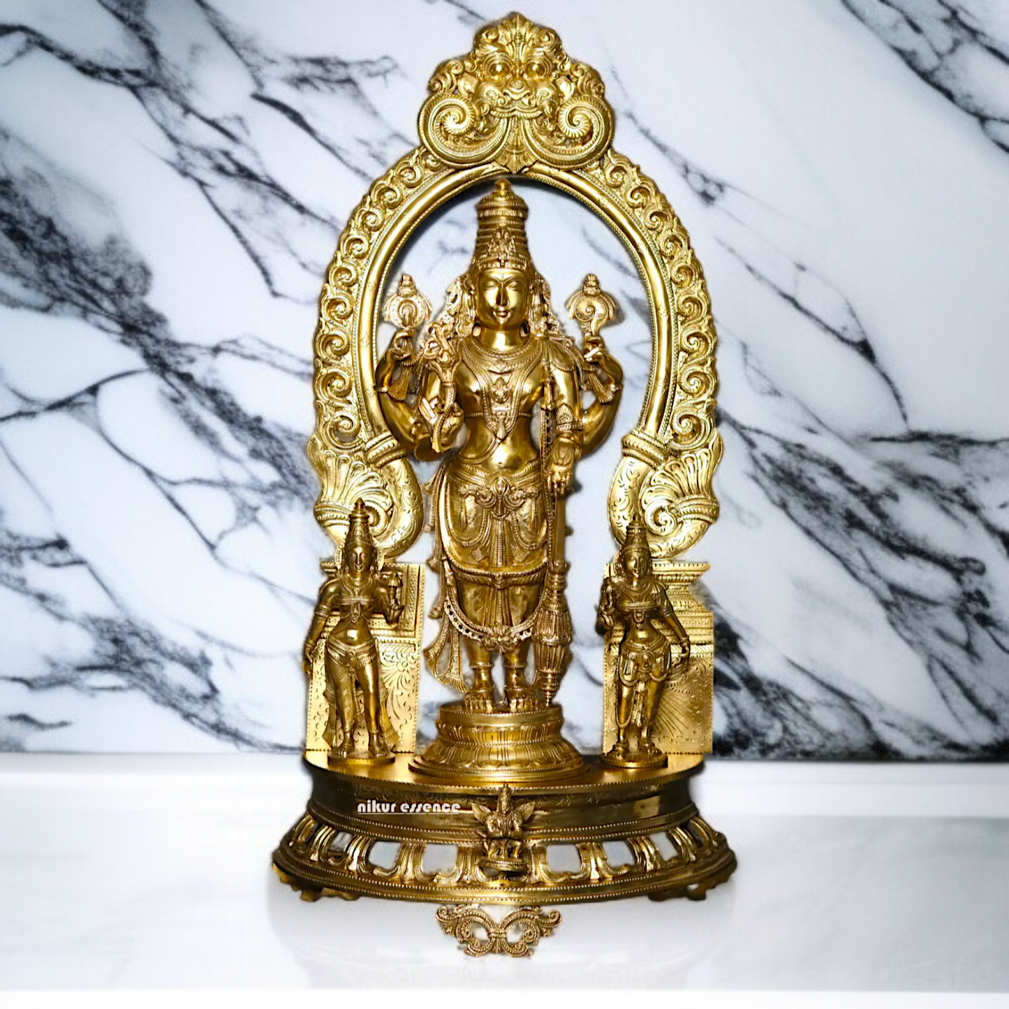 Panchaloha Vishnu Blessing with Kirtimukha Prabhavali statue - 32 Inches