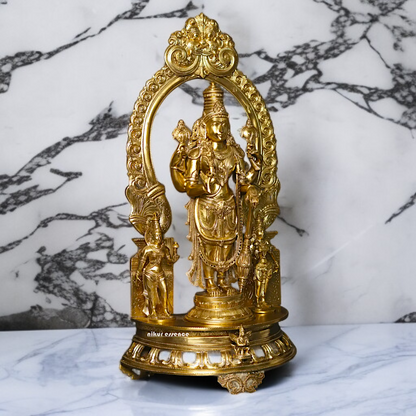 Panchaloha Vishnu Blessing with Kirtimukha Prabhavali statue - 32 Inches