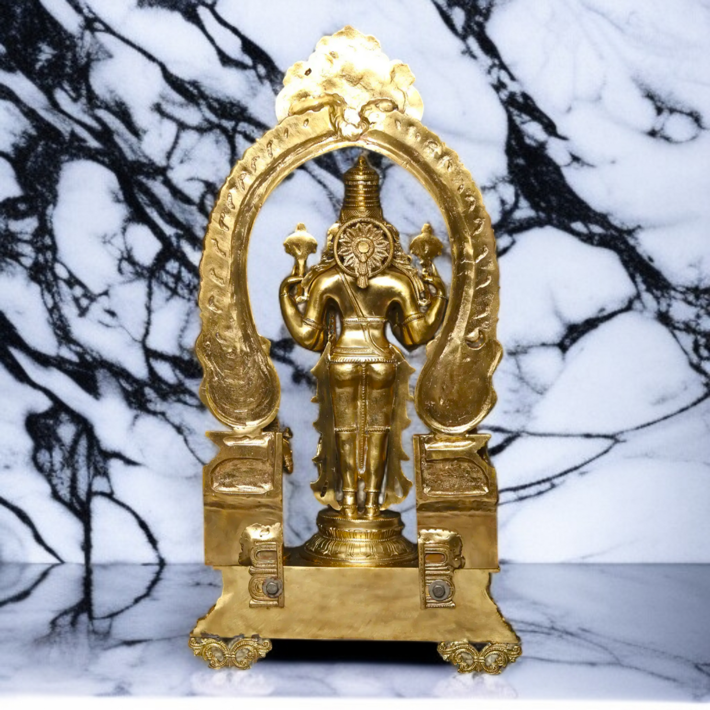 Panchaloha Vishnu Blessing with Kirtimukha Prabhavali statue - 32 Inches