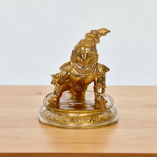 Panchaloha Laddoo Gopal Krishna idol - 4 Inches Nikuressence