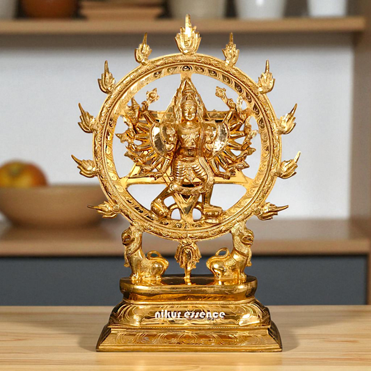 Chakrathalwar Vishnu Panchaloha idol - 21 Inches Nikuressence