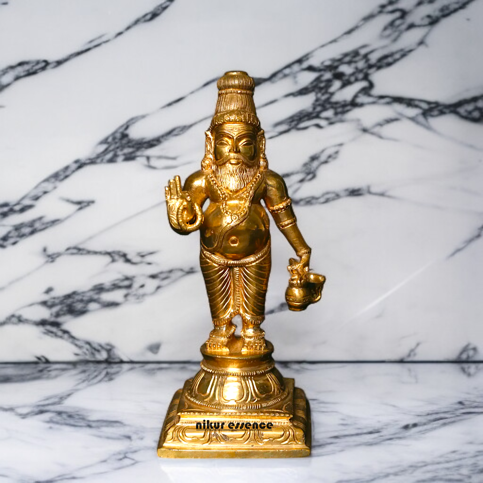 Rishi Guru Agastya Muni Blessing Panchaloha idol - 9 Inches