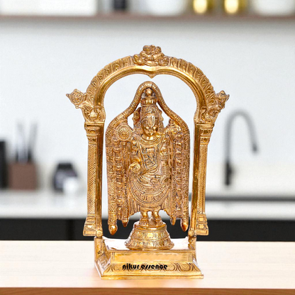 Panchaloha Tirupati Balaji Blessing standing idol - 10 Inches Nikuressence