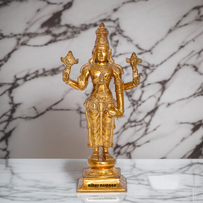 Vishnu God standing Blessing Panchaloha idol - 15 Inches