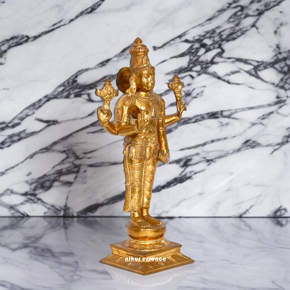 Vishnu God standing Blessing Panchaloha idol - 15 Inches