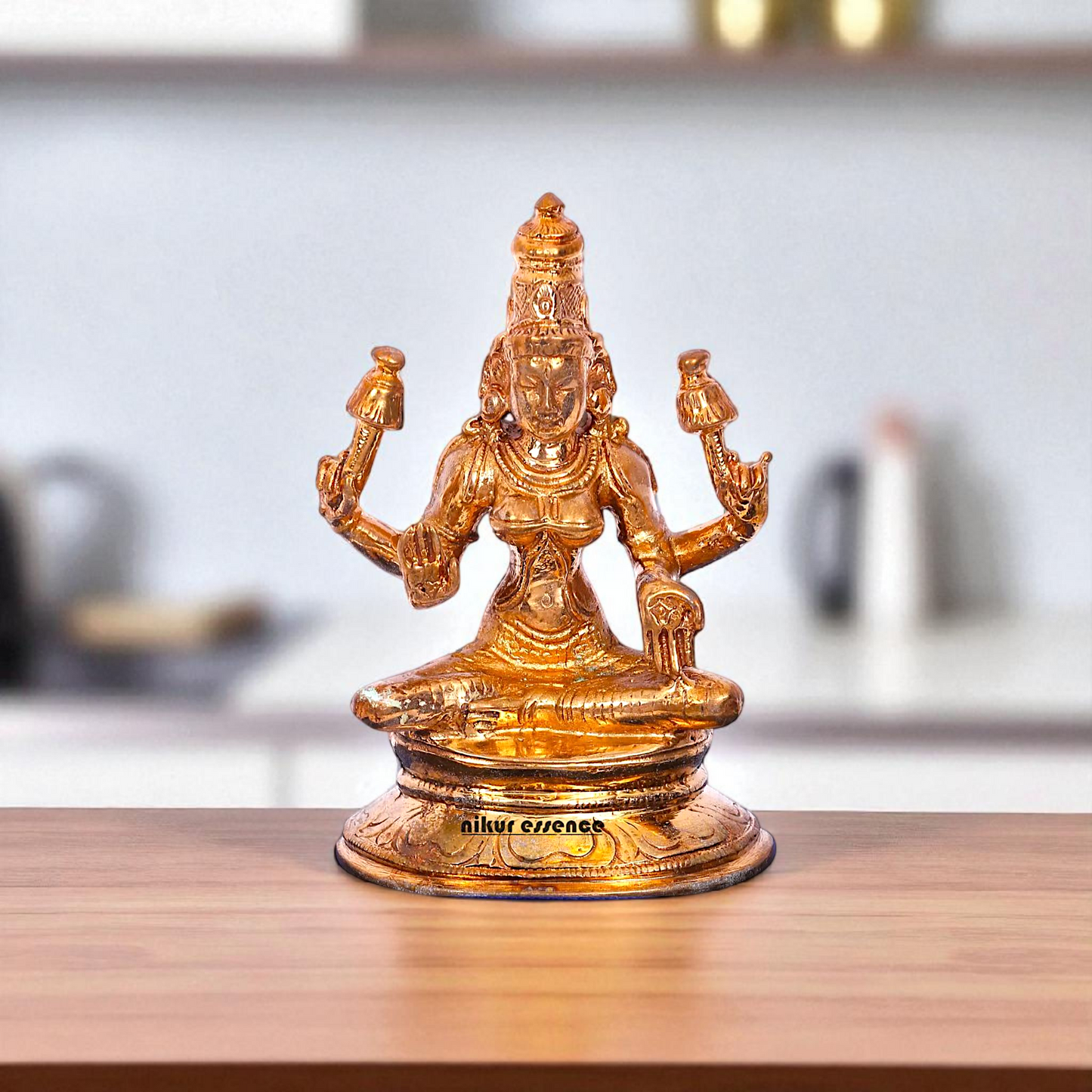 Panchaloha Maha Lakshmi Blessing with Four Armed statue - 3.5 inches Nikuressence