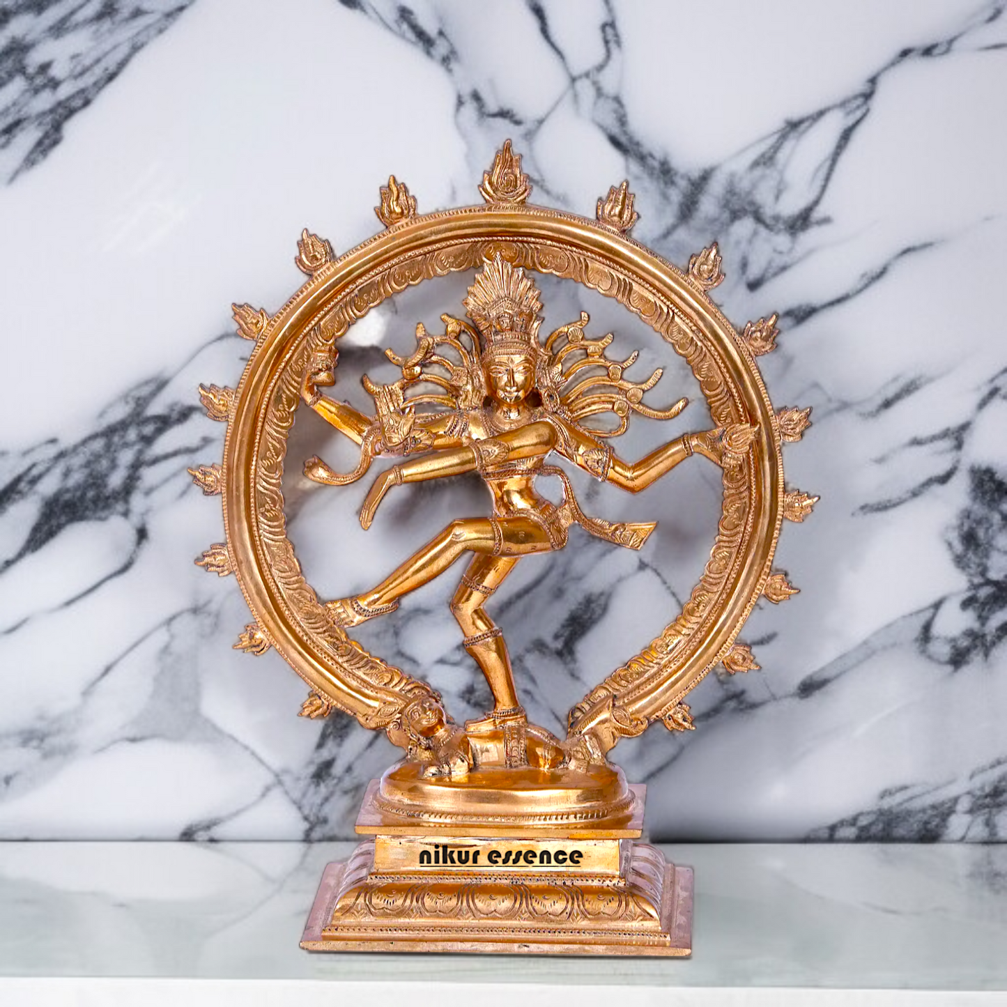 Shiva Nataraja with Four Armed Panchaloha statue - 11 inches