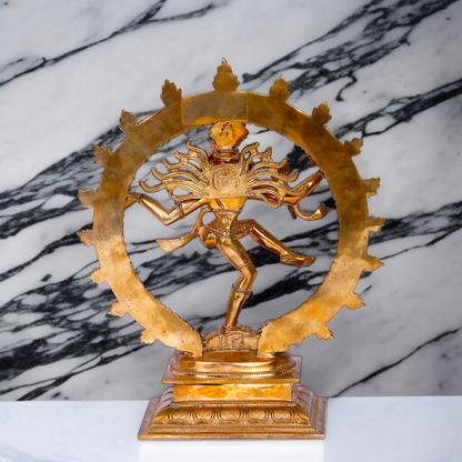 Shiva Nataraja with Four Armed Panchaloha statue - 11 inches