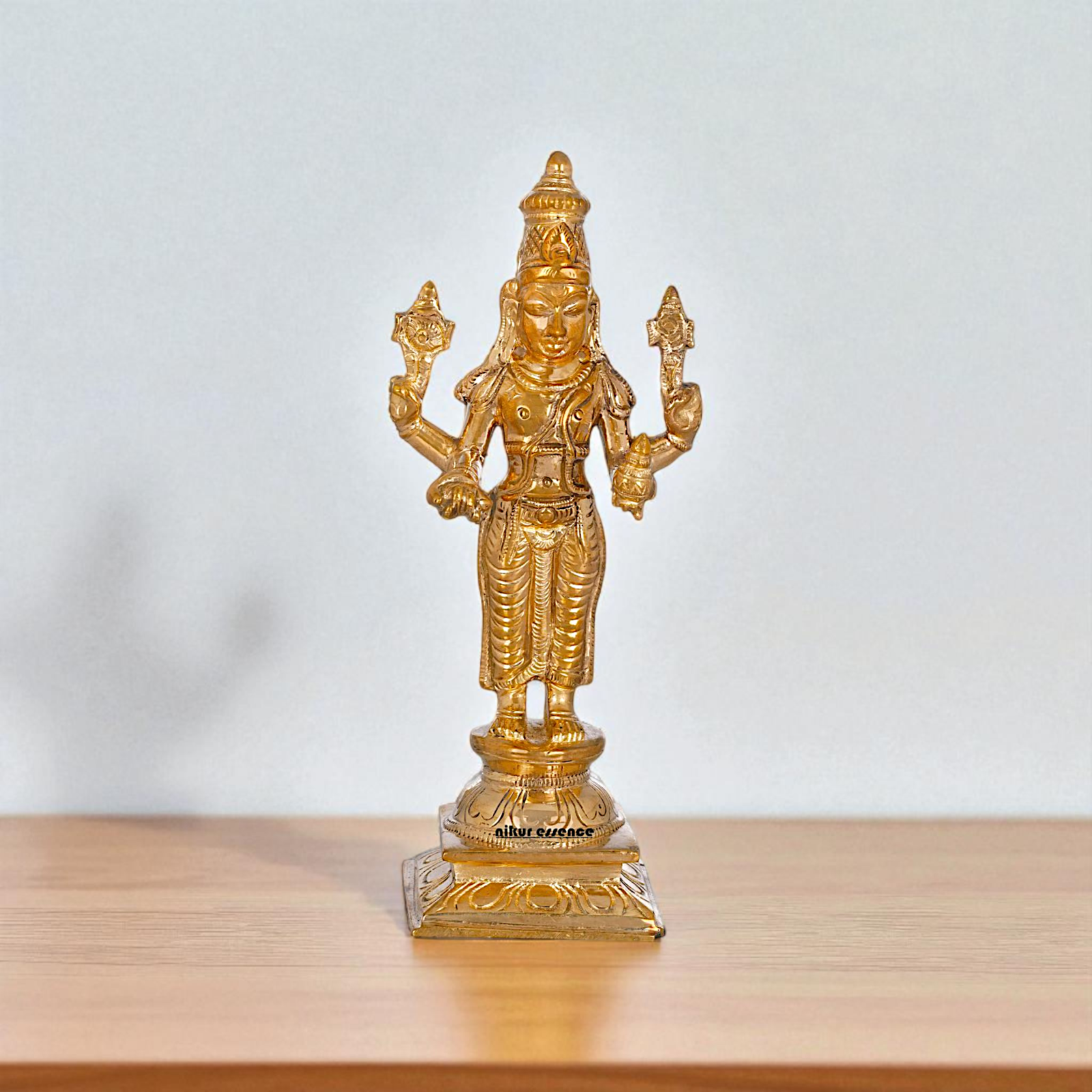 Dhanvantari Vishnu standing Panchaloha idol - 6 Inches Nikuressence