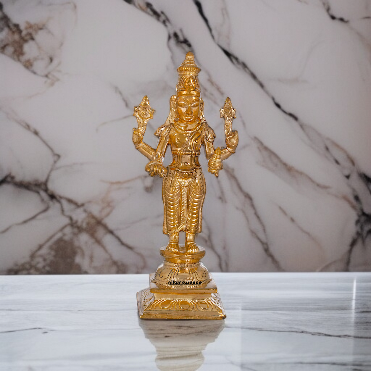 Dhanvantari Vishnu standing Panchaloha idol - 6 Inches