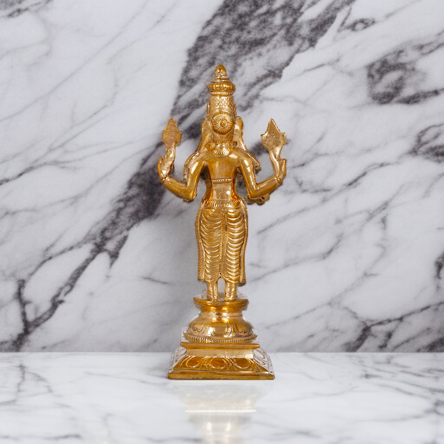 Dhanvantari Vishnu standing Panchaloha idol - 6 Inches