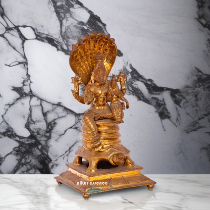 Varaha seated with Lakshmi Panchaloha idol - 12 Inches