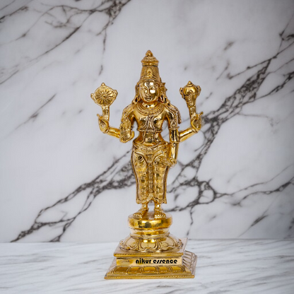 Vishnu Bhagwan with four Armed Panchaloha Idol- 13 Inches