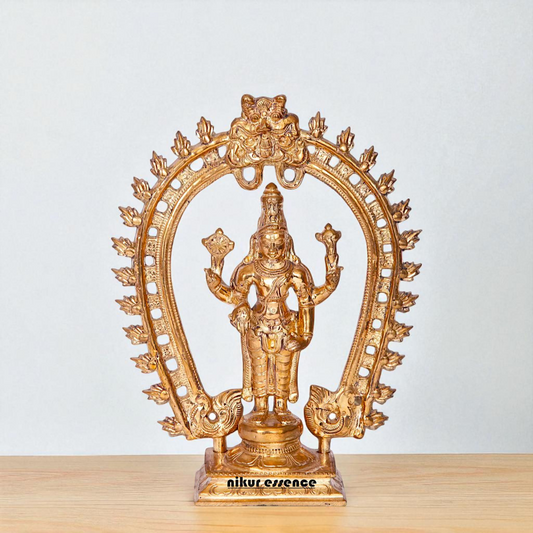 Panchaloha Vishnu Blessing with Four Armed standing idol - 9 Inches Nikuressence